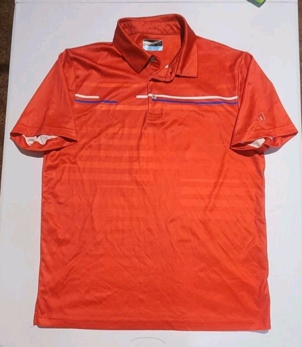 PGA Tour Mens Red Short Sleeve Golf Polo Shirt Size Large